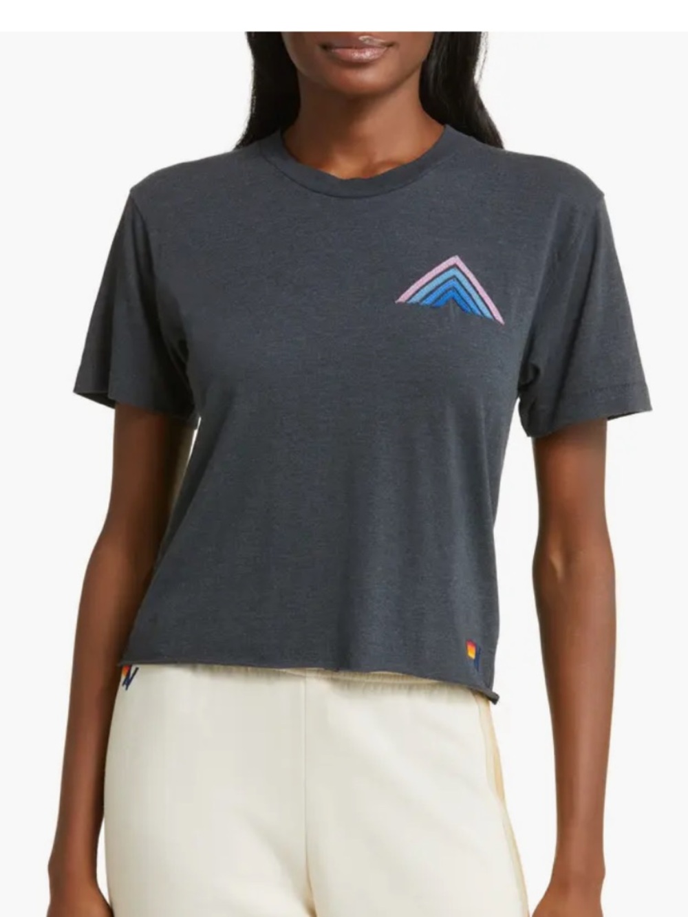Aviator Nation Cropped Boyfriend Tee Size Medium